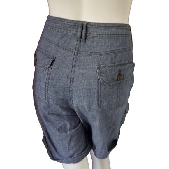 Merona High Waisted Cargo Shorts Sz 12 Womens Rolled Legs and Pockets - Picture 4 of 5